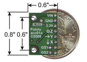 MMA7260QT 3-Axis Accelerometer Dimensions